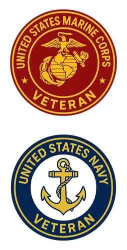 Service Graphics Vertical Proud veterans of the United States Marine Corps and United States Navy